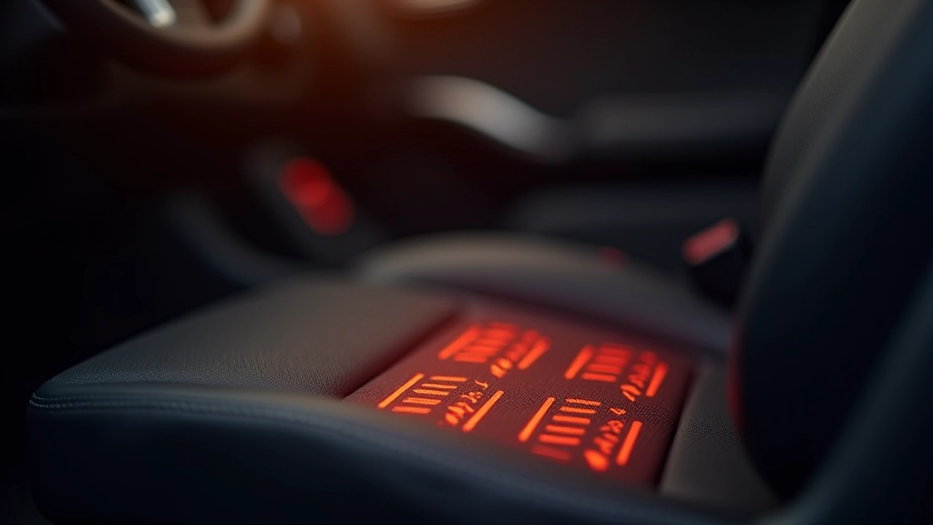 Istme soojendusega auto interjöör, näha on istme pinnad talveöös